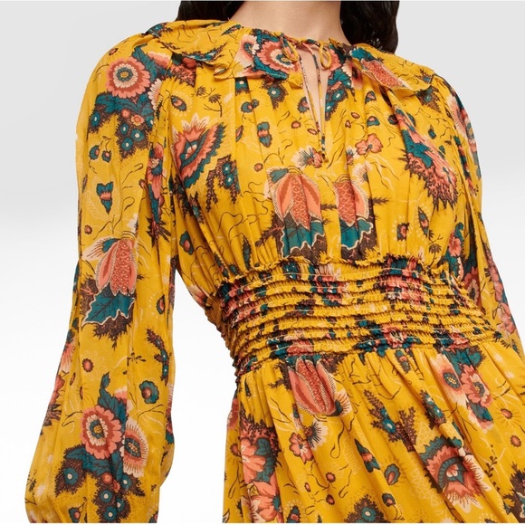 Ulla Johnson Adara Waterlily Yellow Dress Size 0 NWT - Picture 3 of 16